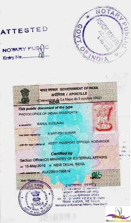 Certificate apostille italy