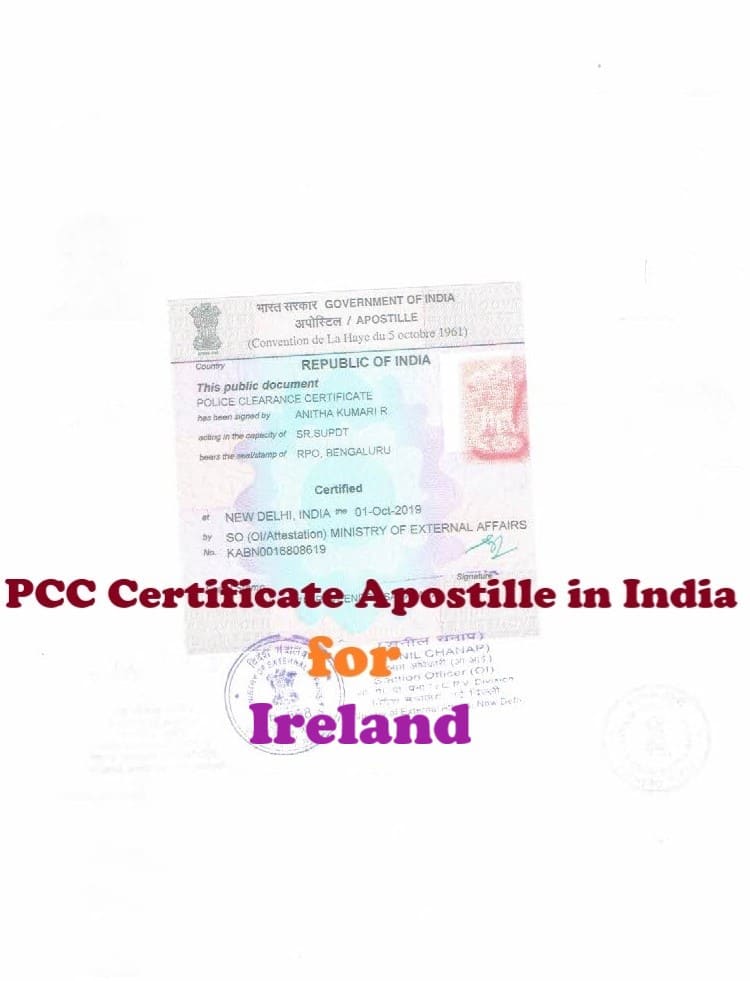  PCC Certificate Apostille for Ireland