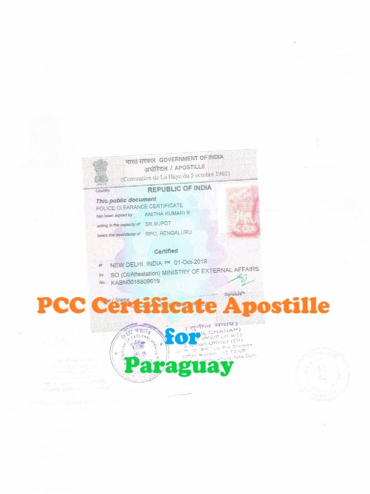  PCC Certificate Apostille for Paraguay